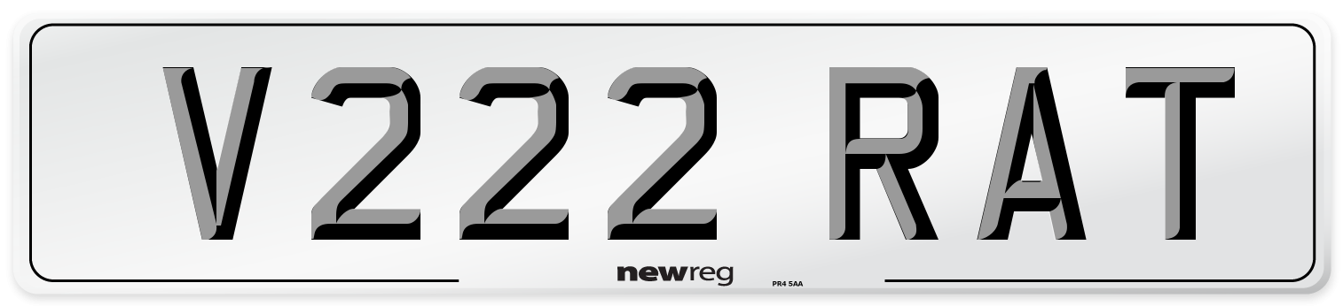 V222 RAT Number Plate from New Reg